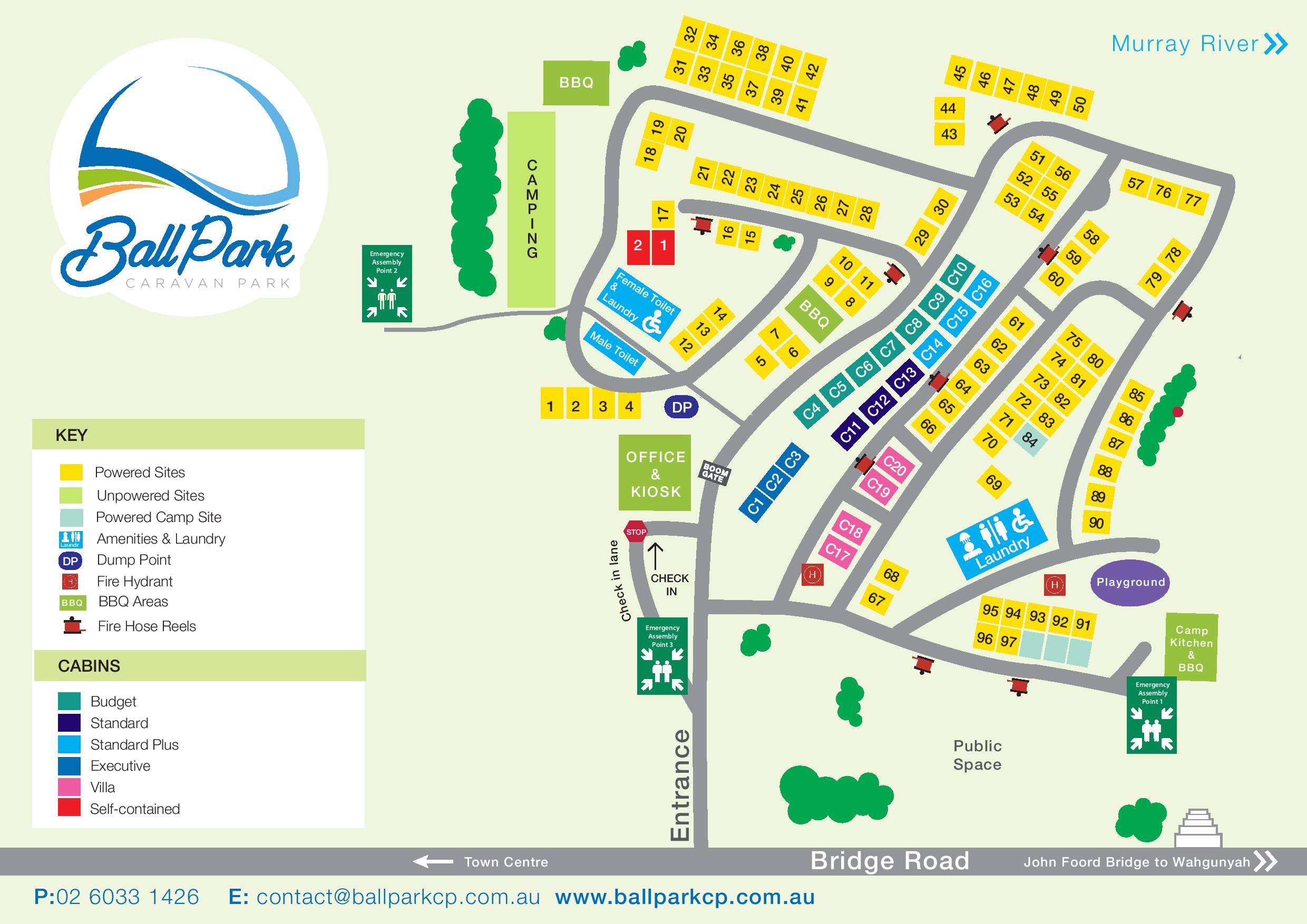 Ball Park Caravan Park Map